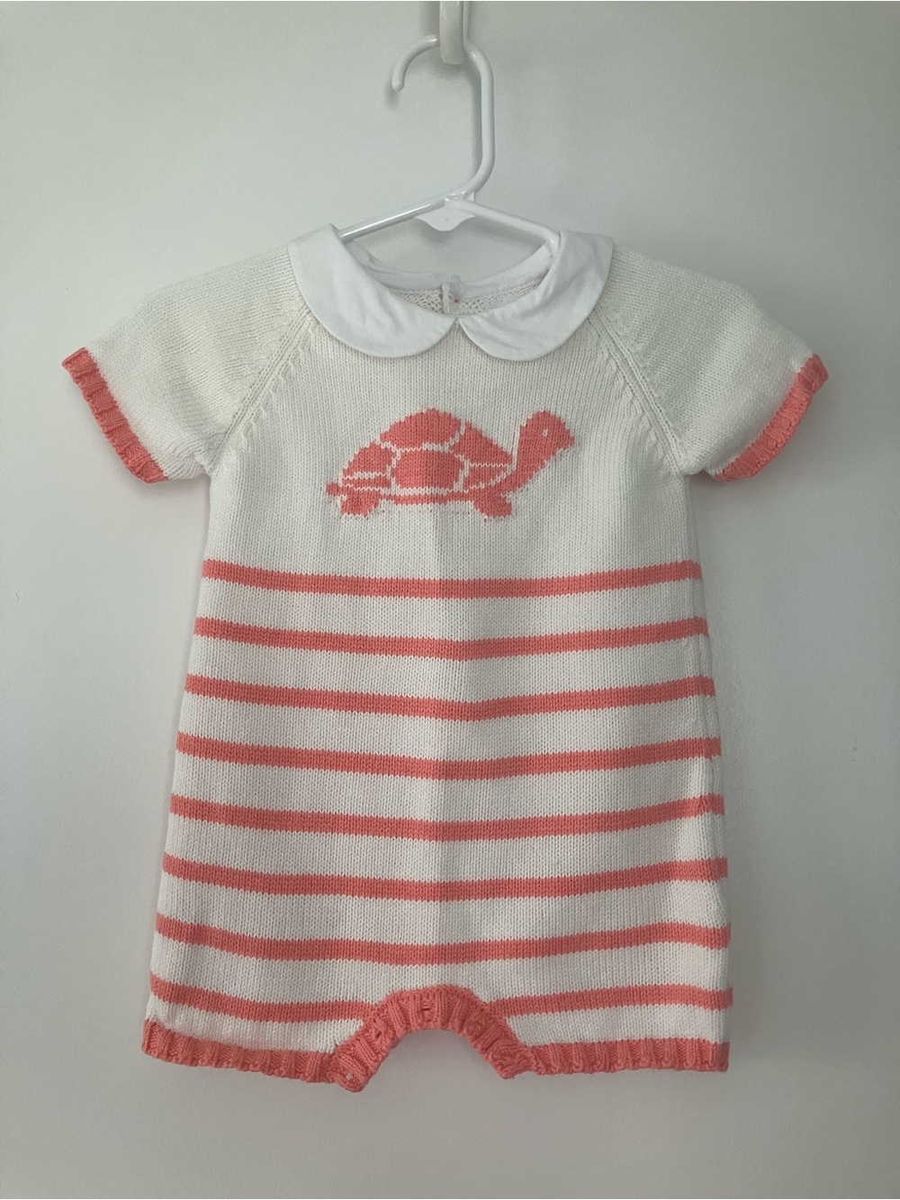 La Coqueta White & Coral Turtle Knit One-Piece